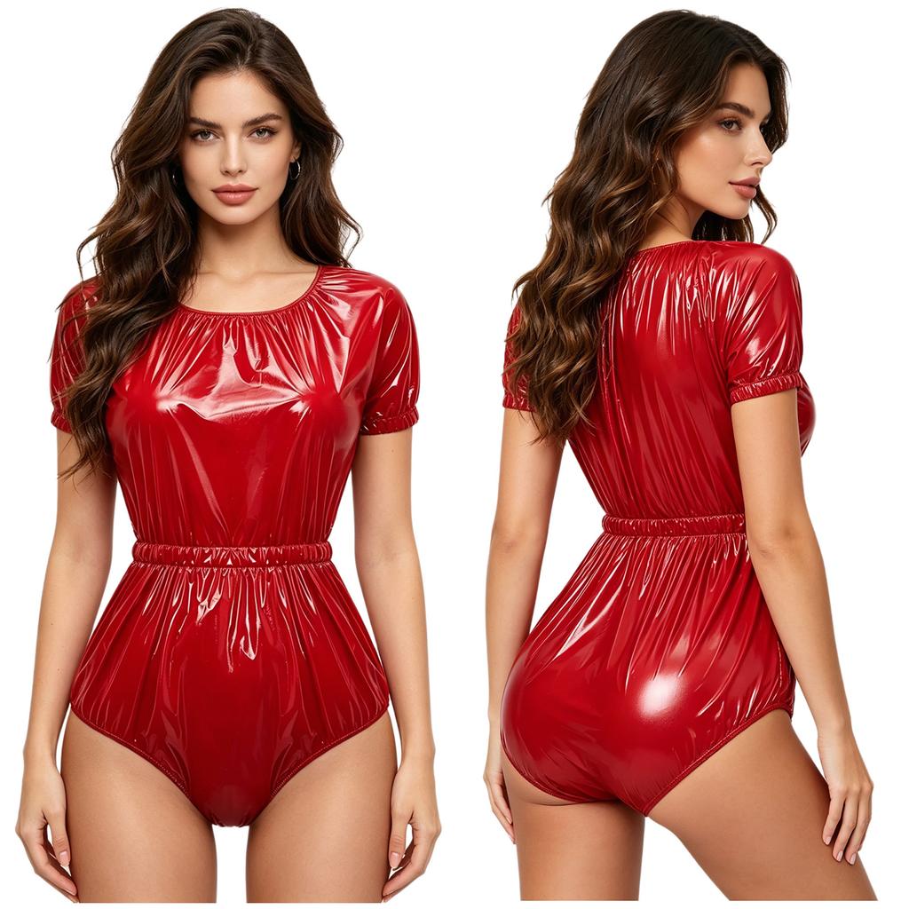 S-3XL Dames Lekvrij Eendelig Bodysuit Waterdichte Luierbroekje Korte Mouw Knopen in het Kruis Elastische Taille voor Zwemmen Adaptieve Kleding
