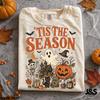 Tis The Season Halloween Shirt, Cute Ghost Pumpkin Tshirt, Spooky Season Fall Tee, Vintage Witchy Skeleton Graphic Shirt Gift