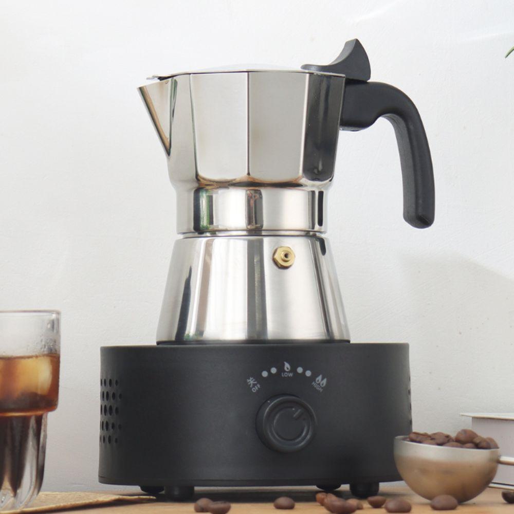 Stainless Steel Italian Mocha Kettle Shock-resistant Hand Brewing Coffee Pot  Stove