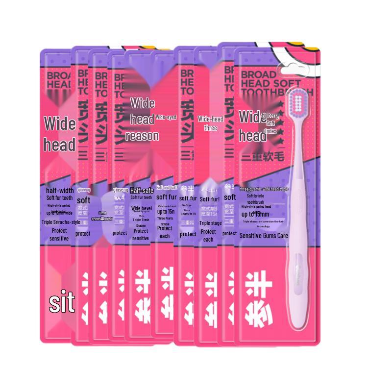 Cenban Wide Head Triple Soft Bristle Toothbrush - 10 Pack