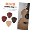 Ibasenice 4-Piece Wooden Guitar Picks with a Concave Design for Easy Grip, Suitable for Electric and Acoustic Guitars, Made from Rich Bass Wood