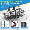 Punch-free Bathroom Rack, Wall-mounted Shampoo Storage Rack, Rust-proof Stainless Steel Bathroom Organization Accessories