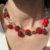Colorful Beaded Fruit Necklace Bohemian Fruit Charms Necklaces Fashion 3D Fruit Choker  Jewelry