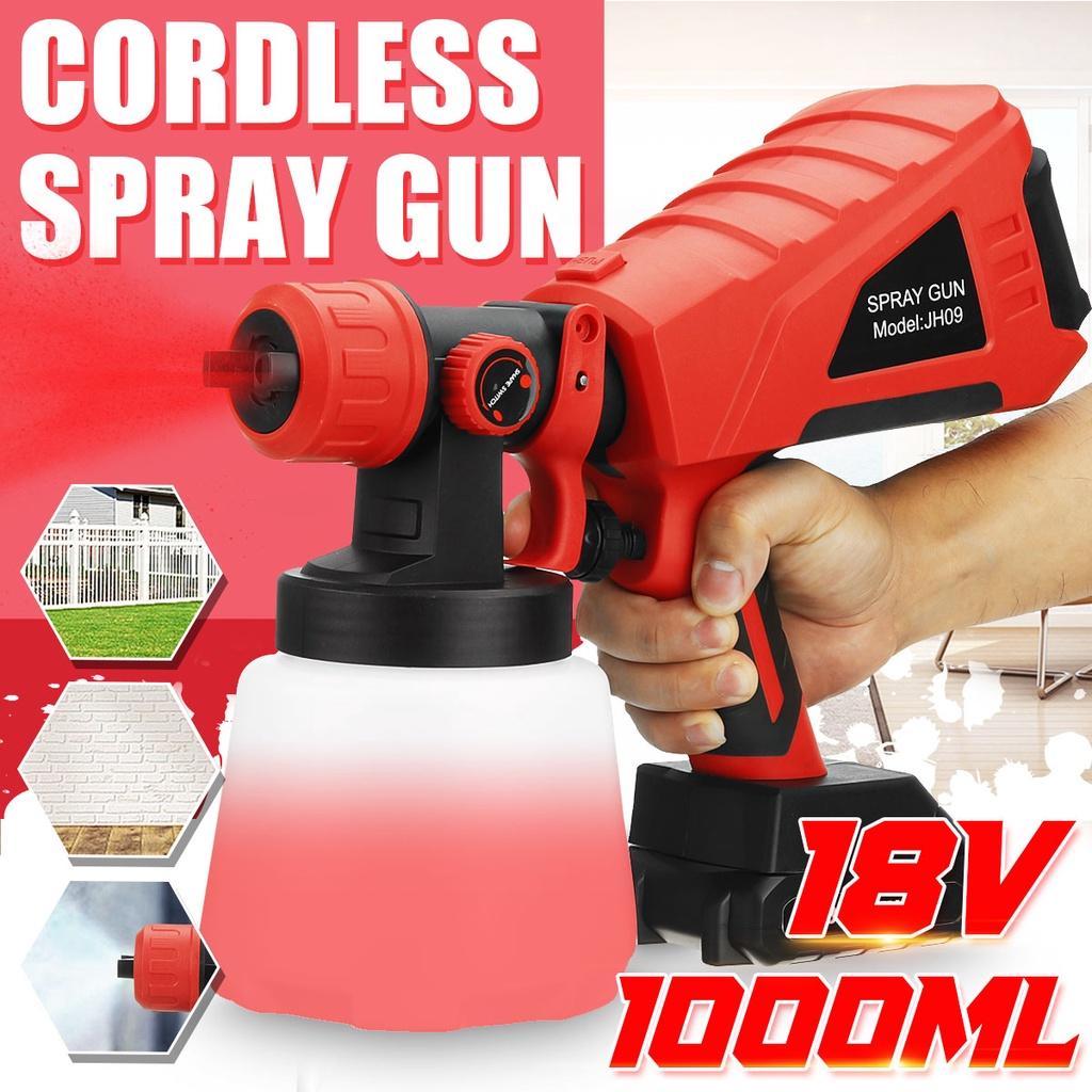 AC 220V 1000ML Electric Cordless Spray Guns 600W 18V High Power Home Electric Paint Sprayer With 3 Nozzle Easy Spraying Perfect for Beginner