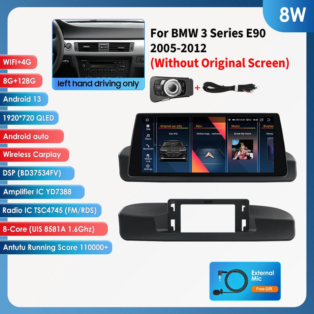 Hizpo Radio auto 10,25" cu wireless Carplay și Android Auto pentru BMW Seria 3 E90(2005-2012)Fără ecran original (Numai conducere pe stânga) RDS inteligent