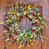 1Pc Front Door Simulation Spring and Summer Wildflower Wreath, for Courtyard, Front Door