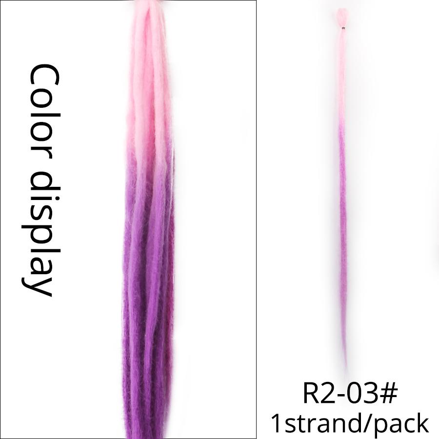 Estensioni Dreadlock fatte a mano al 100% Moda Reggae Capelli 20 pollici Morbidi Dreadlock all'uncinetto Trecce Capelli Ombre Colore 5 Pz / lotto