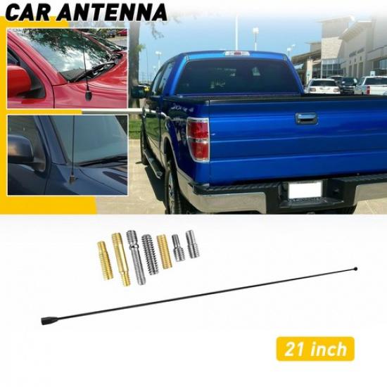 1/2set Antenna Mast 21" Black Radio Power AM/FM Universal Car Antenna Black Scre