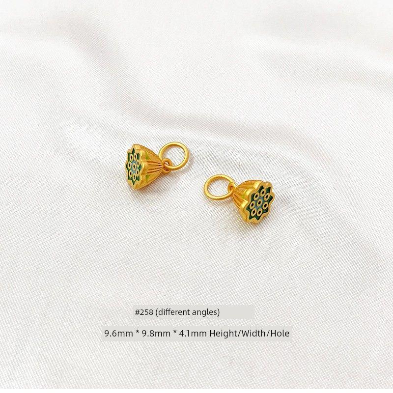 

Style Alluvial Gold Lotus Seedpod Pendant Lotus Lotus Seed Pendant Bracelet Wrist Chain DIY Accessories Two World Happy Accessories Beaded Female #258