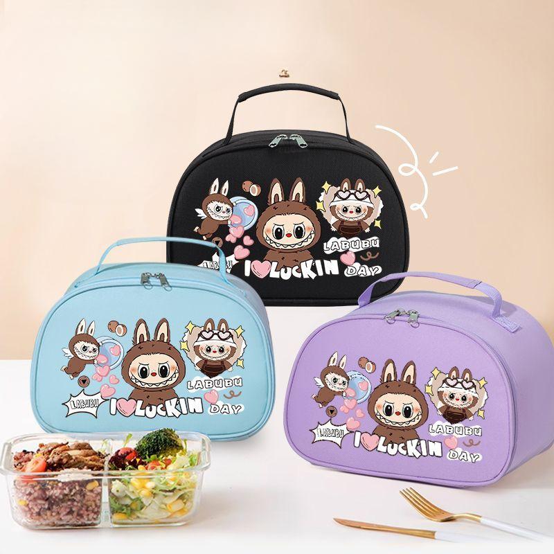 Roztomilá taška na bento, Studentská izolovaná taška, Přenosná taška na oběd s hliníkovou fólií, Velkokapacitní ruční taška