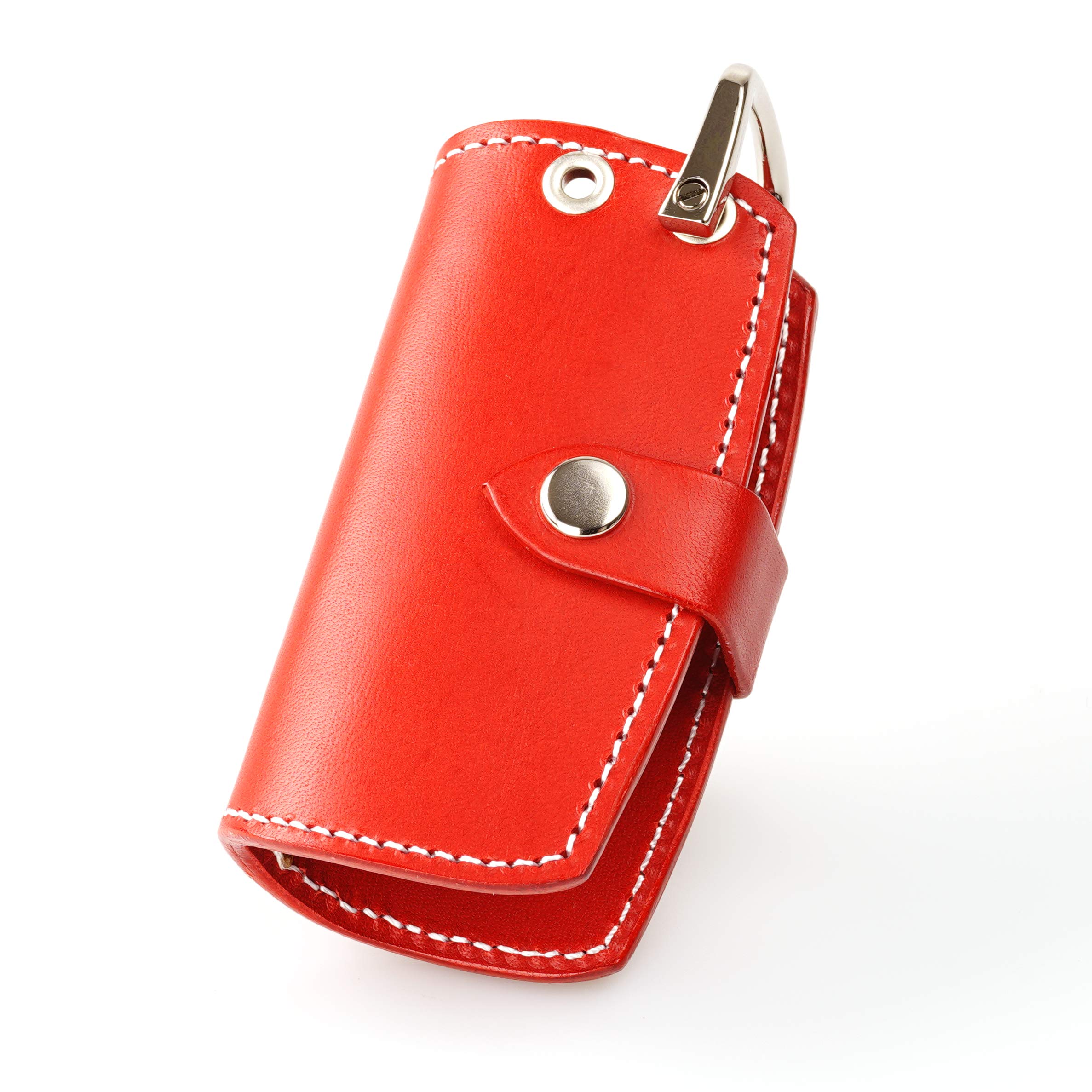 

[Kakuchaya] Smart key case key case genuine leather for cars (red)