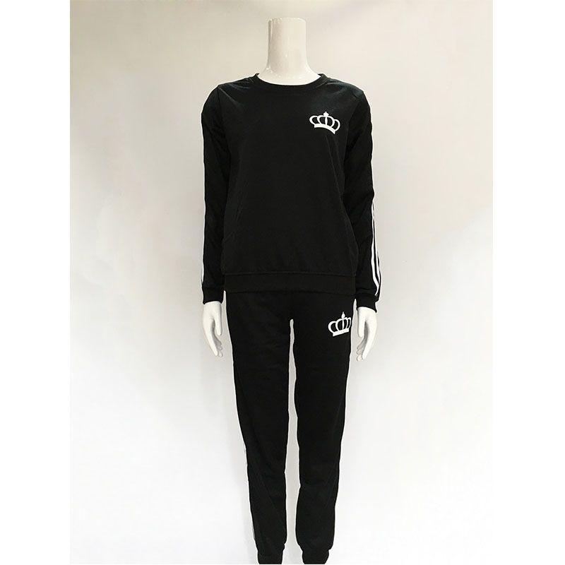 Luxurious Fashion Round Neck Sweater Pants Suit For Women With Timeless Appeal