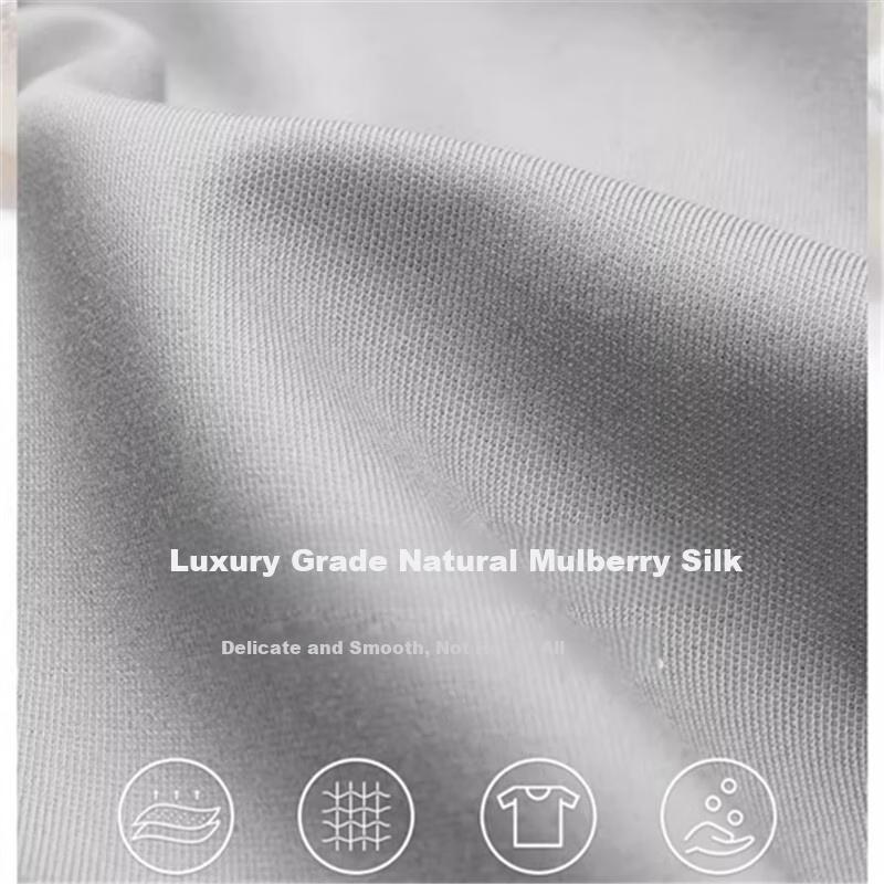 ROMON [Mulberry Silk] High-End Casual Pants for Men, Summer Lightweight Straight-Leg Business Suit Trousers, Navy Blue, Size 29