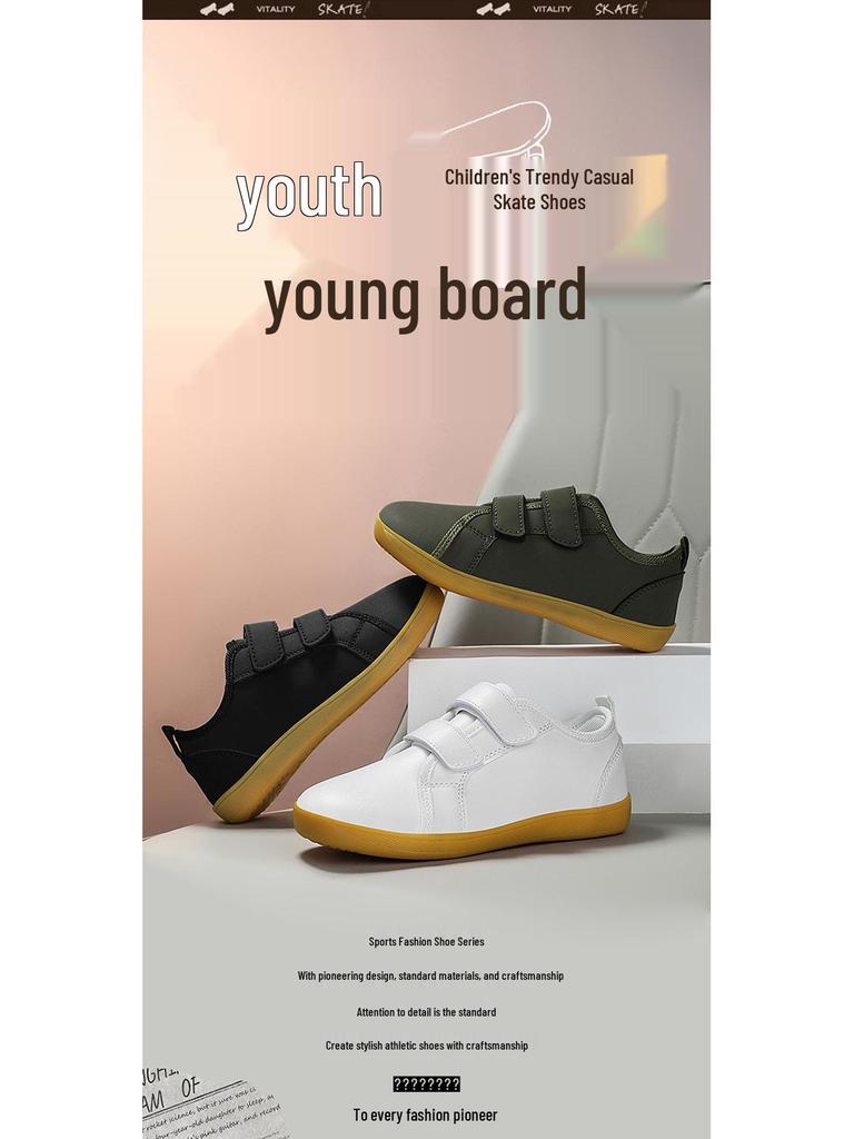 Coleção Primavera 2026: Sapatos Esportivos Antiderrapantes de Solado Macio para Crianças - Sapatos Casuais de Couro Campus e Tênis de Skate para Meninas