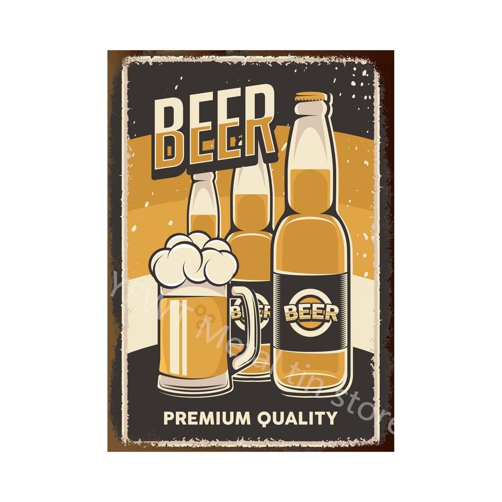 Retro Car Beer Vintage Metal Tin Sign Poster  Perfect for Bar Cafe Kitchen Balcony Decor  Classic Wall Signs for Home Decor