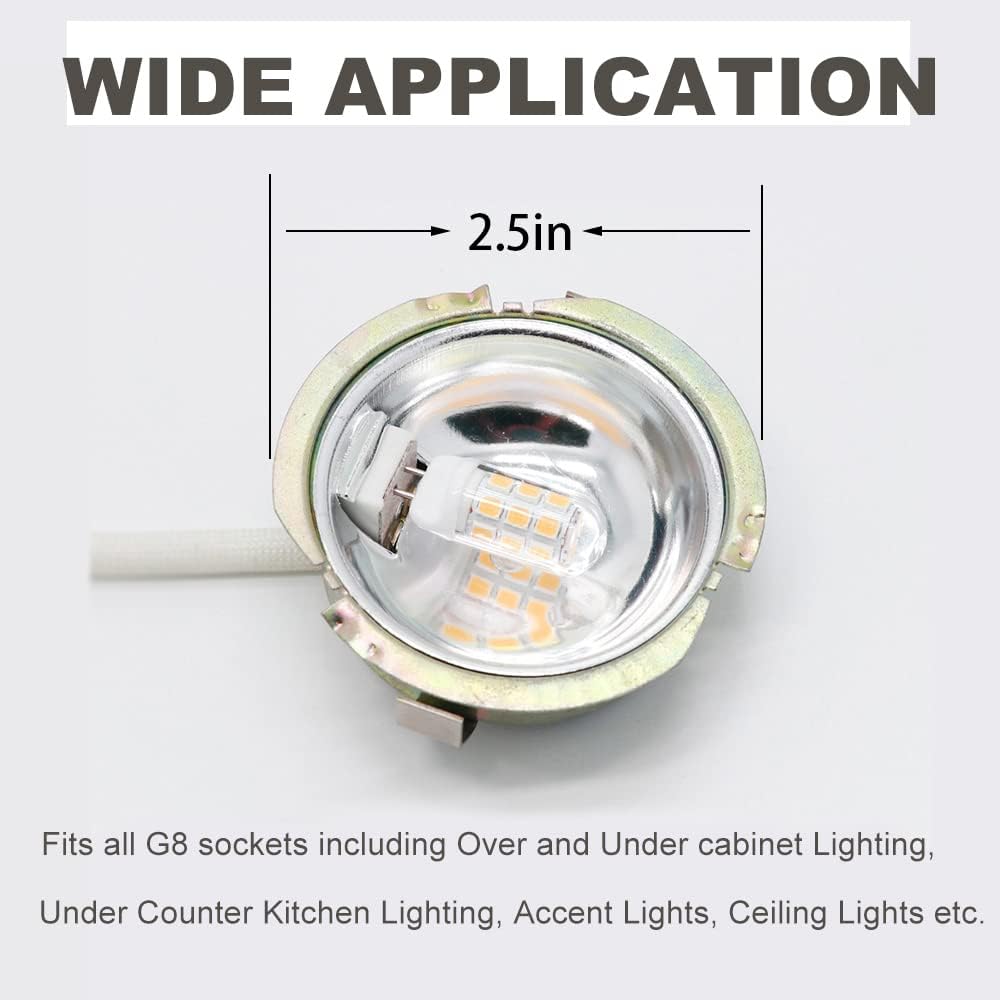 G8 Led Bulbs T4 Led Bulb 120V 20W-35W Halogen Replacement Bulb Warm White Light 3000K for Kitchen Lighting, Under-Cabinet Light and Puck Light, Pack