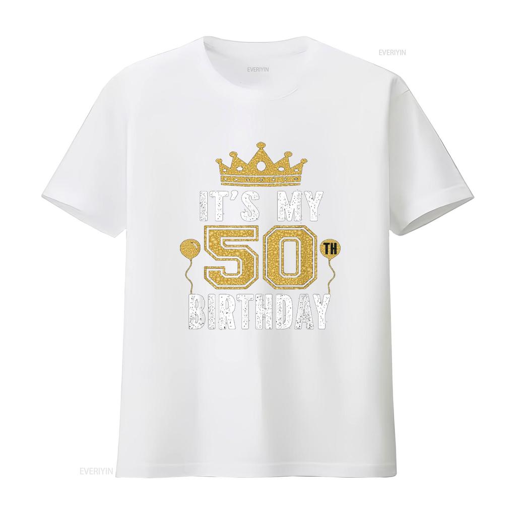 It s My 50th Birthday For 50 Years Old Man And Woman T Shirt vintage Washed Top For Everyday Wear graphic Stylish Unisex