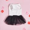 Pet Dress with Pink Tulle Skirt & Love Elements, Cute Puppy Outfit, Fashion Small Dog Apparel, Sweet Pet Wear for Valentine Day