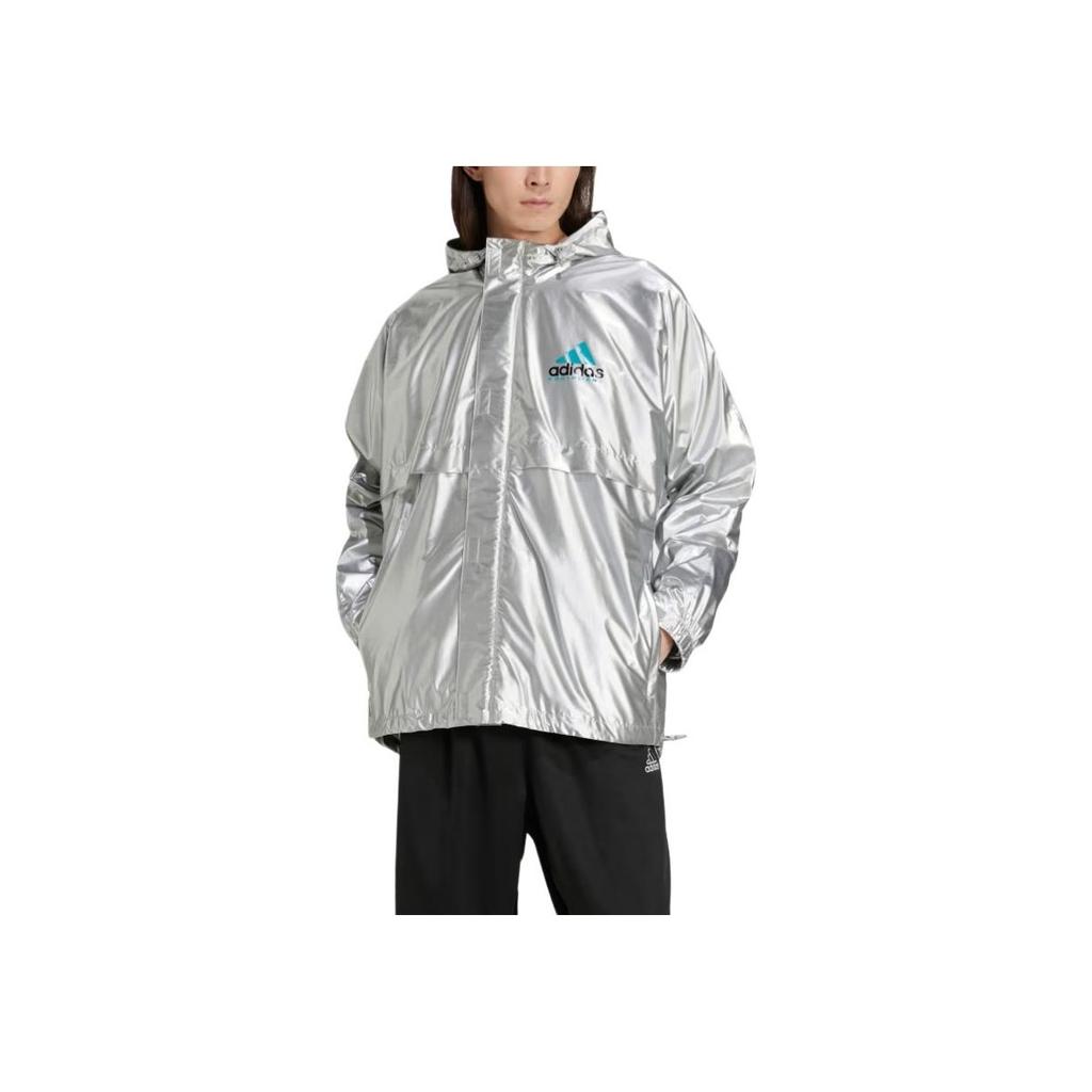 Adidas Ausrüstung Metallic Windbreaker Lässig Mode Vielseitig Einfacher Mantel Herren Oberbekleidung Metallic-Silber JN4526