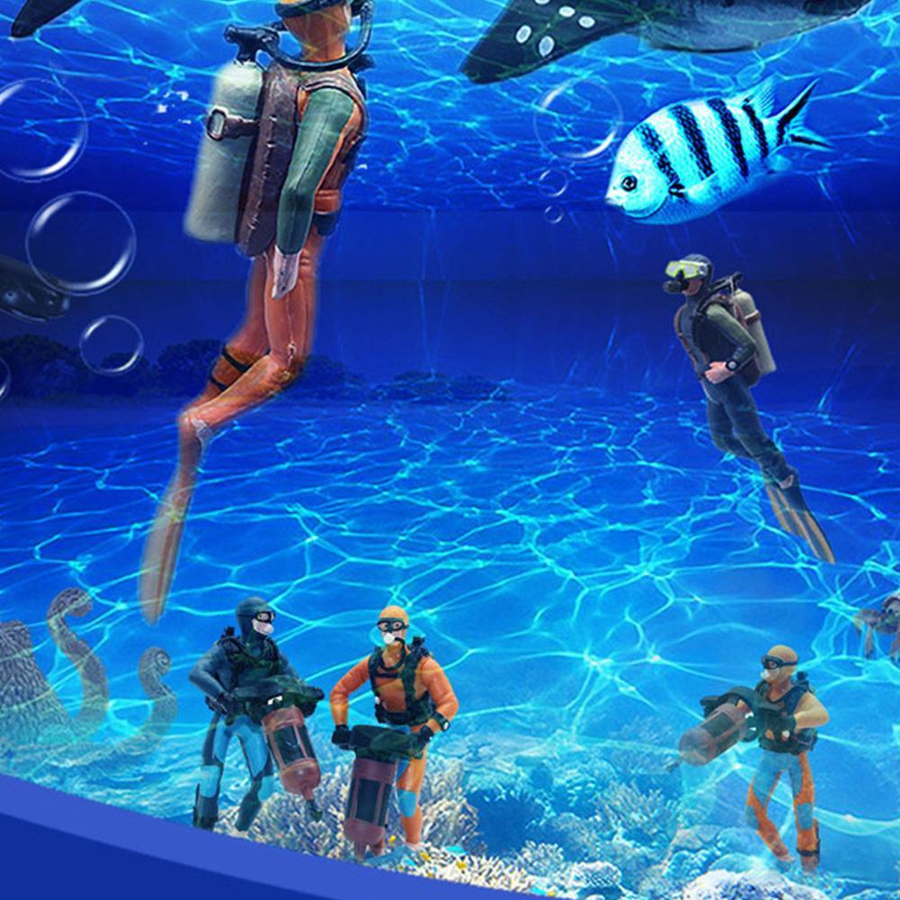 Plastic Seabed Exploration Diver Doll Scene Decoration Toys Oceans Diver Miniature Action Toys Scene Model Figures J5H8