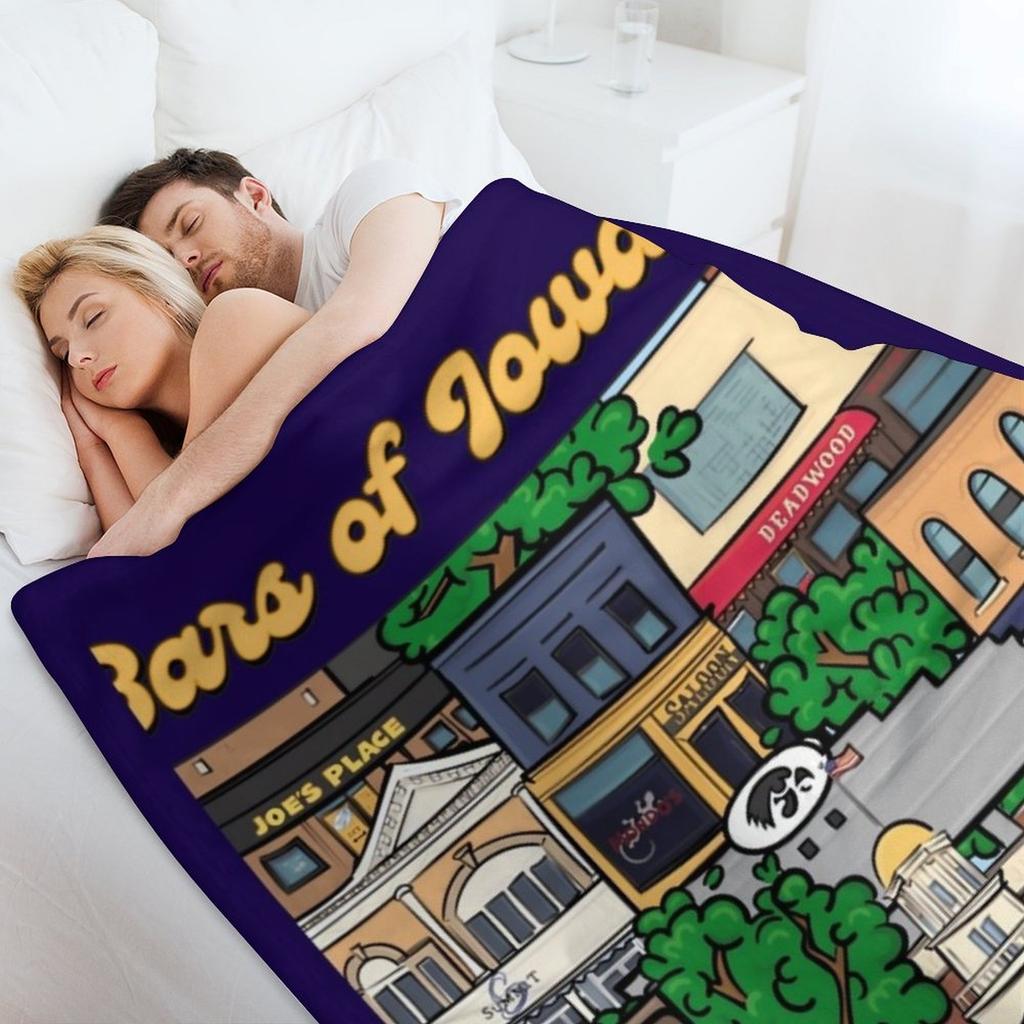 Bars of Iowa City Throw Blanket Hairy Plush Beautifuls Cosplay Anime Blankets