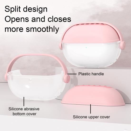 Earphone Case with Rotatable Handle All-Round Protection Silicone Smooth Split Design Headphone Sleeve for Huawei Freebudspro4/pro3 Universal