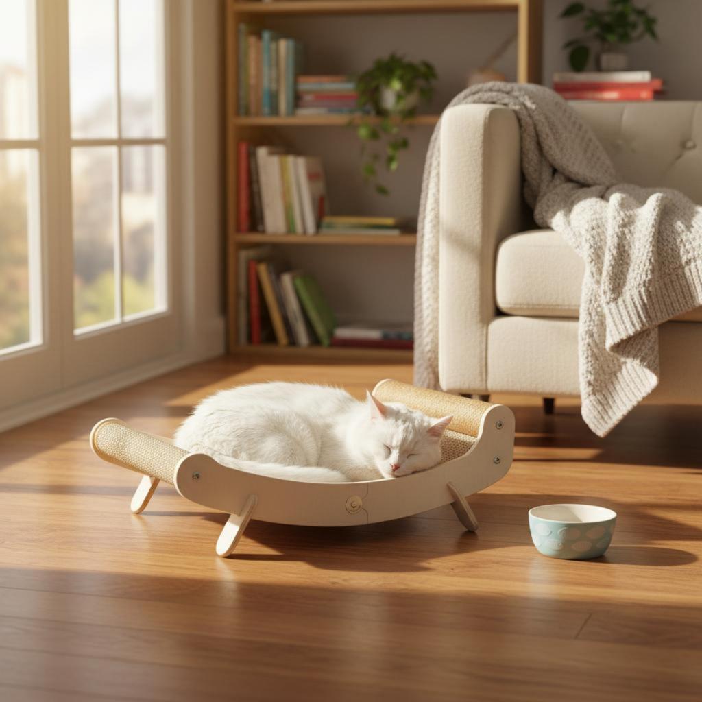 Cat Scratching Lounger Stable Framework Cat Lounge Bed Scratcher Pet Supplies for Indoor