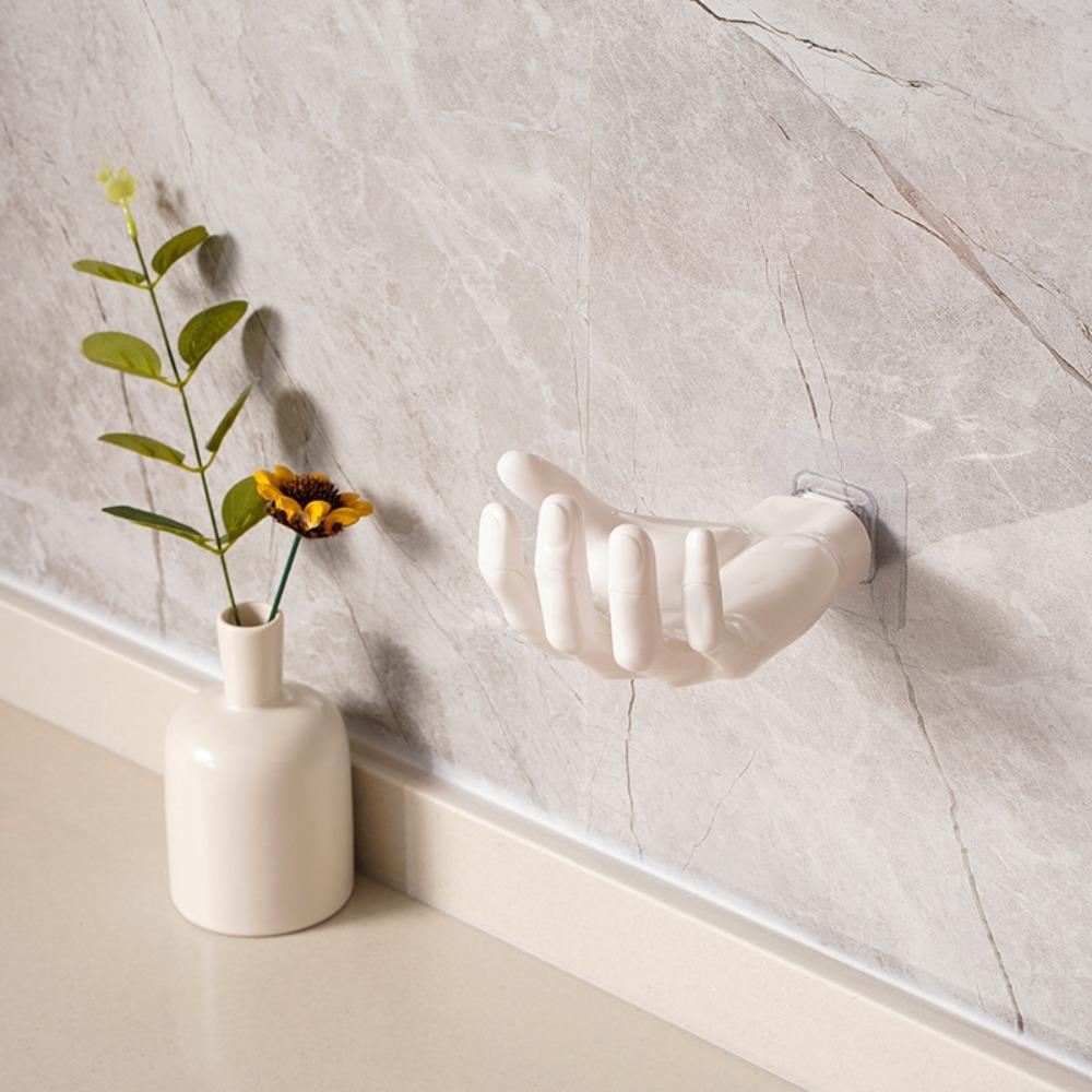 Creative Bathroom Shelf Seamless Non-punching Hook Useful Hand Shape Hook  Home белый