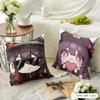 Hu Tao cute Genshin Impact Cushion Cover Natural Linen Organic Fabric DoubleSided Printing Sofa Home Decor Gift Pillow Case