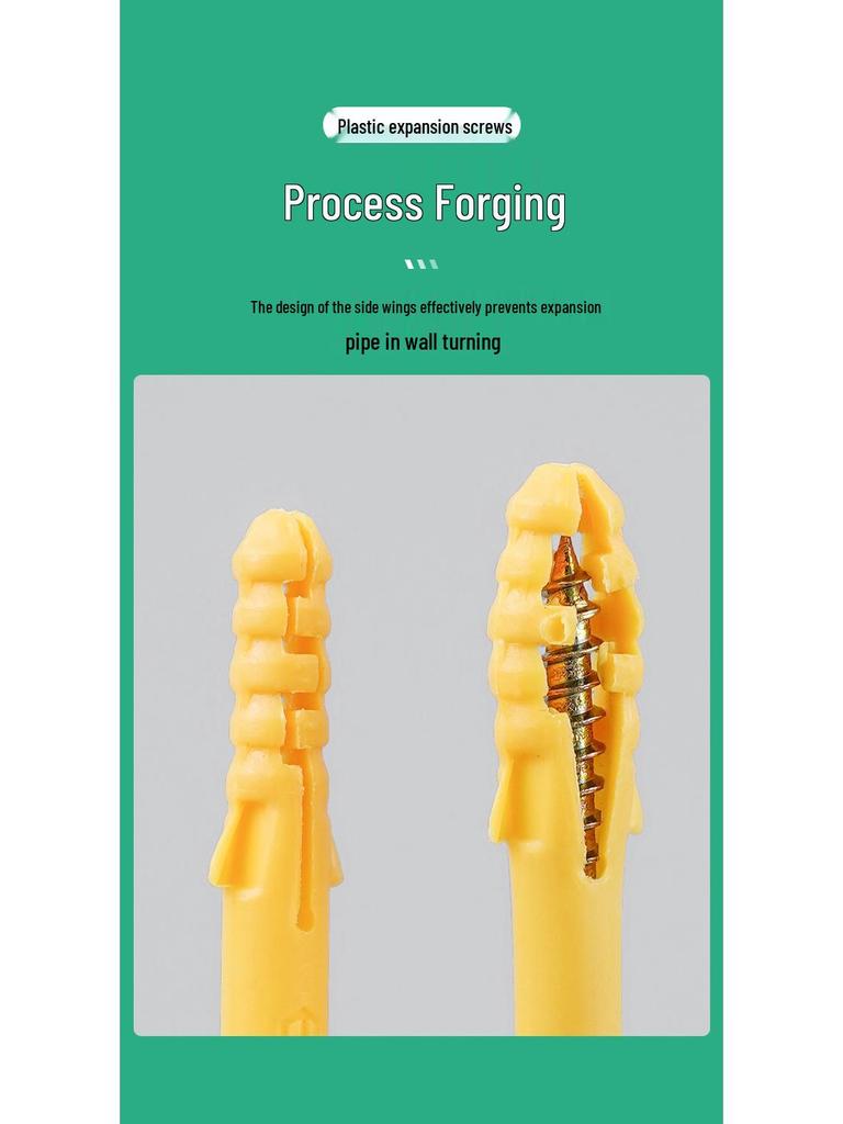 Little Yellow Croaker M6 Expansion Screw & Tube Set with Self-Tapping Screws, Wall Nails, Rubber Plugs, and Clips (6, 8, 10mm)