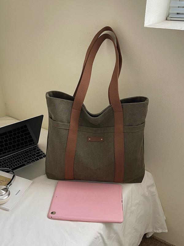 2025 Large Capacity Canvas Travel Handbag - Versatile Single Shoulder Bag for Commute, Casual Shopping, and Fashion.