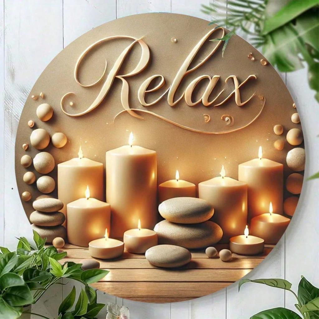 Retro Round Metal Sign for Shop Decor