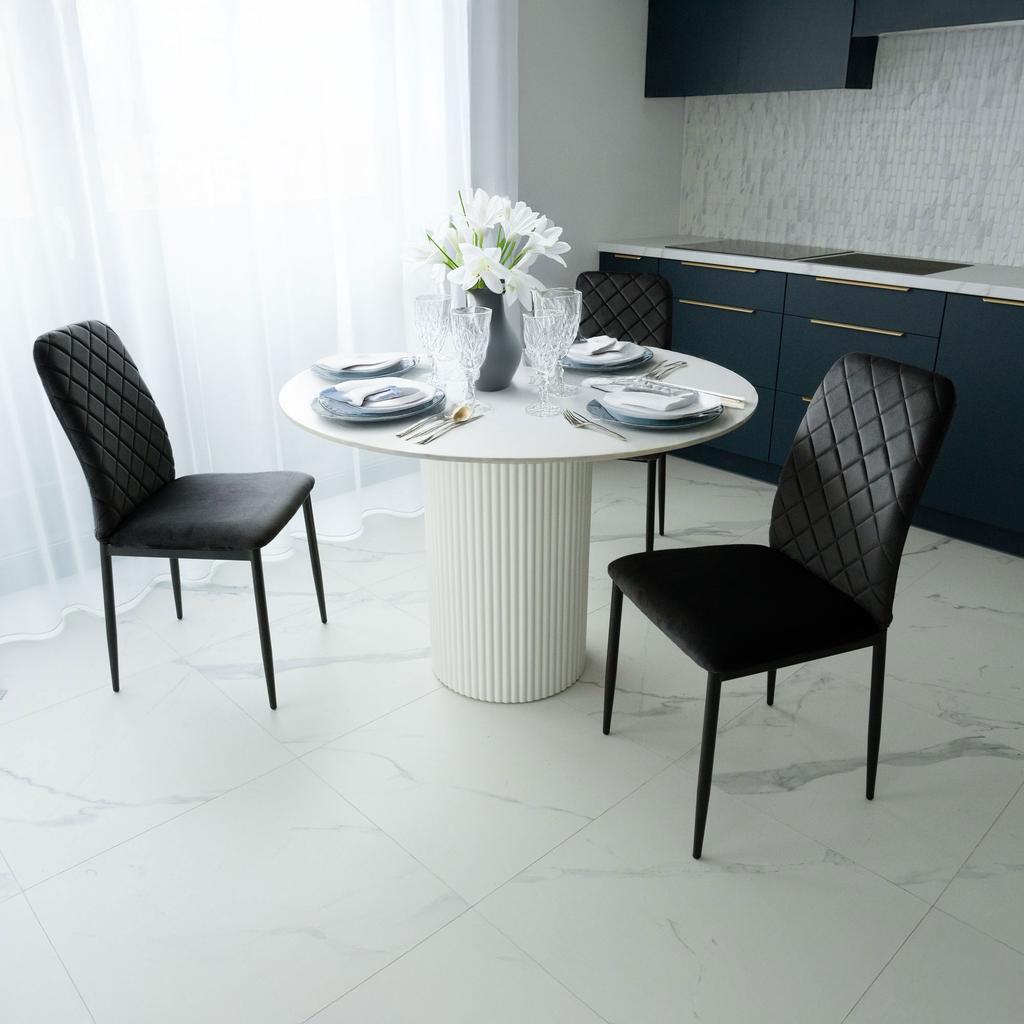 MAVERIK Velvet Upholstered Velvet Chair, Black