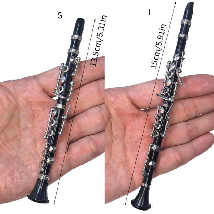 Gold Plated Clarinet Model Miniature Clarinet with Stand and Case Desk Decoration Music Scene Accessory Enduring