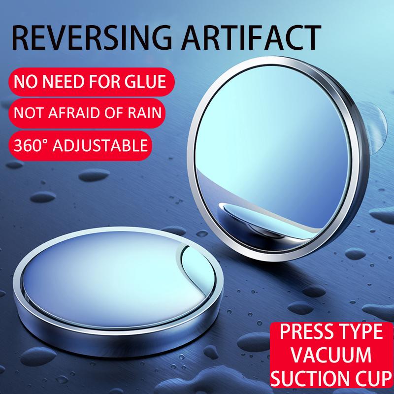 360° Adjustable Transparent Rearview Mirror Car Small Round Mirror Convex Blind Spot Mirror Safe Driving Wide Angle Auto Parts