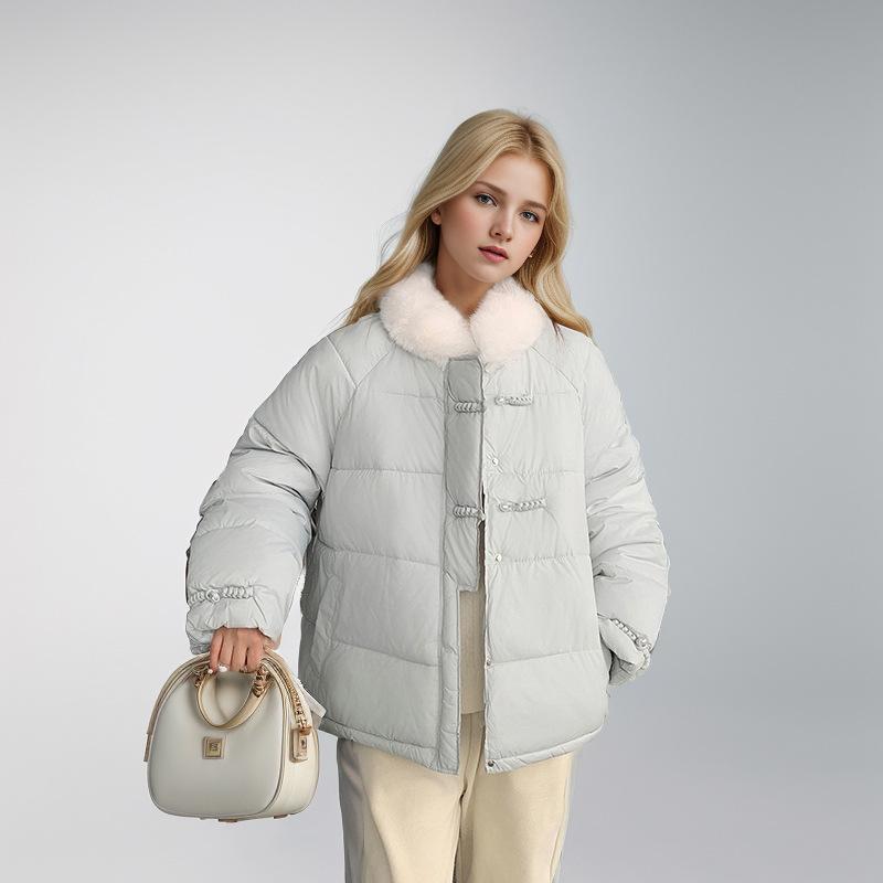 

GMXIA женские винтажные повседневные однотонные куртки и пальто с воротником-поло на осень-зиму с длинным рукавом и принтом L светло-синий