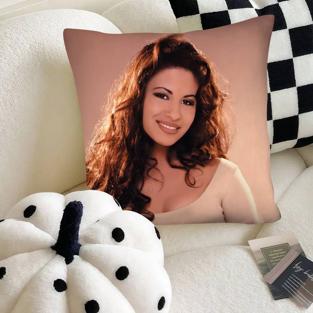 Singer Selena Quintanilla Pillow Case Fashion Square Pillowcase Bedroom Sofa Room Ins Decoration Leisure 16x16Inch