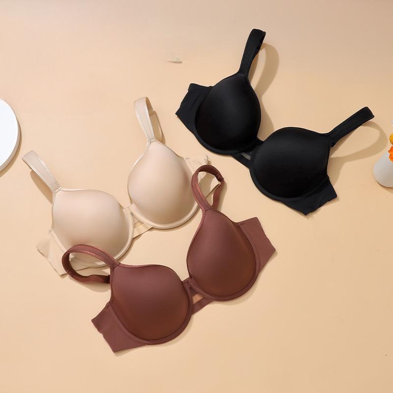European and American Smooth Wide Shoulder Straps Full Cup Bra Comfortable Large Chest Small Anti-sagging Underwear