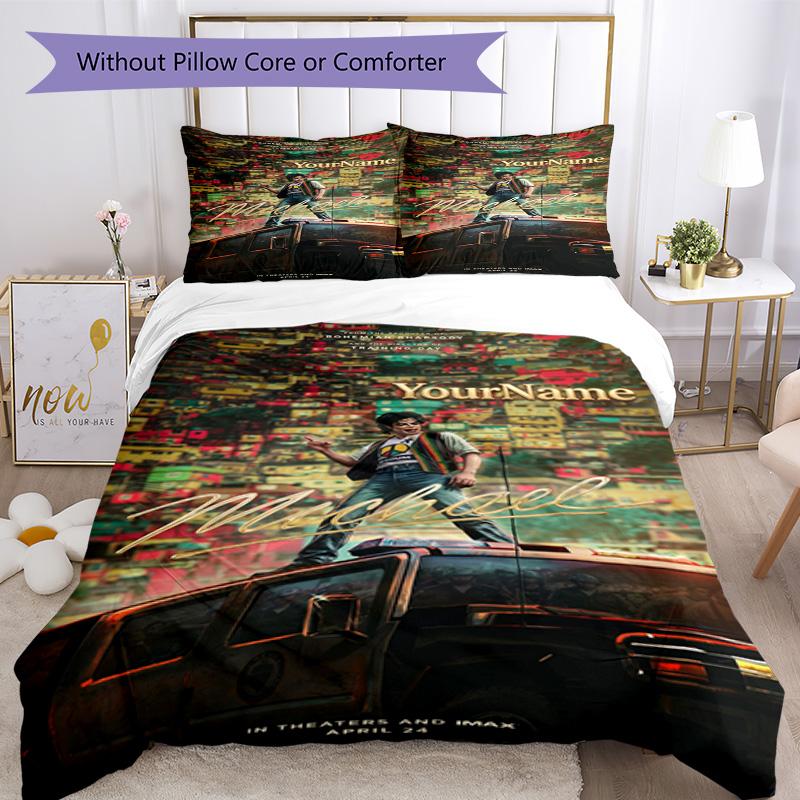 Michael Jackson 194 Customize Your Name Bedding Set Breathable Duvet Cover with Pillowcases Home Decoration Birthday Gift