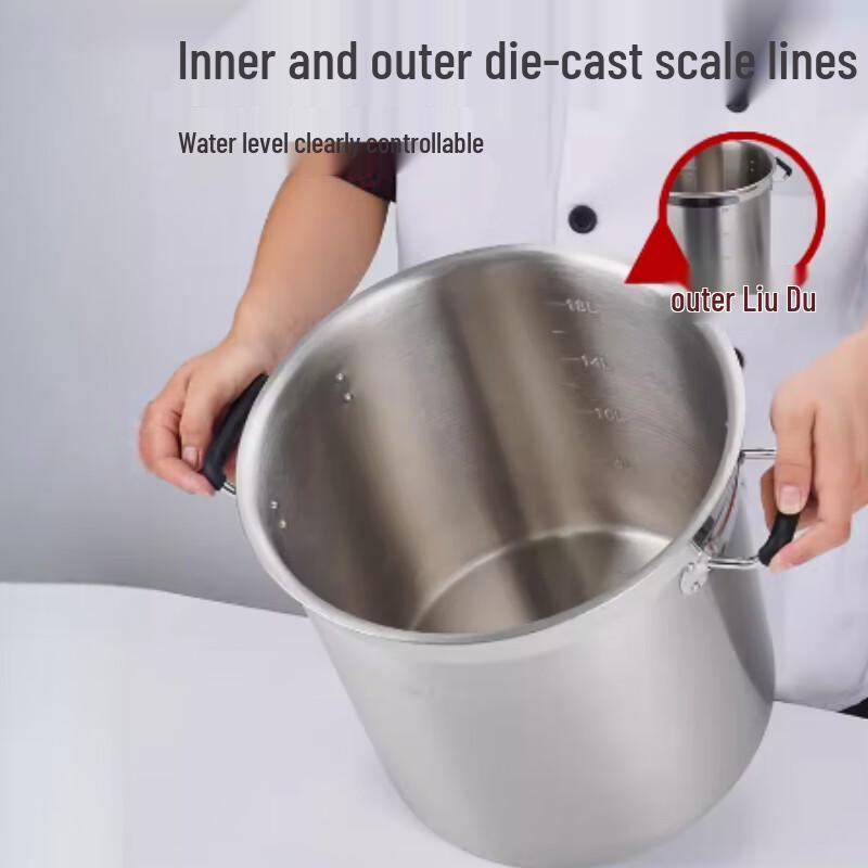 Commercial SUS304 Thick Induction Soup Pot with Lid
