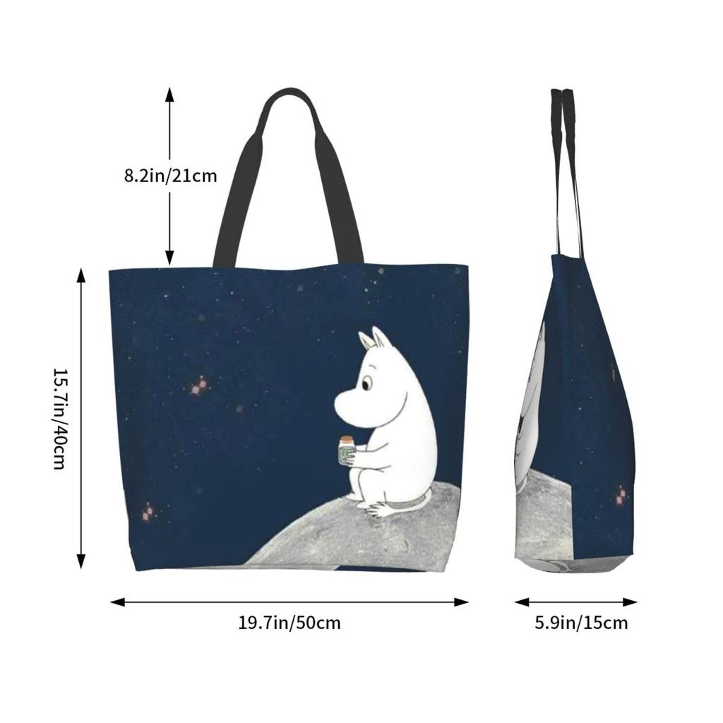 JMI Mumin Tote Stor Brun Lättviktig och 50 cm Bred x 40 cm 15 cm Tjock Väska, Kapacitet, Dam, Polyester, Hållbar, Hög,