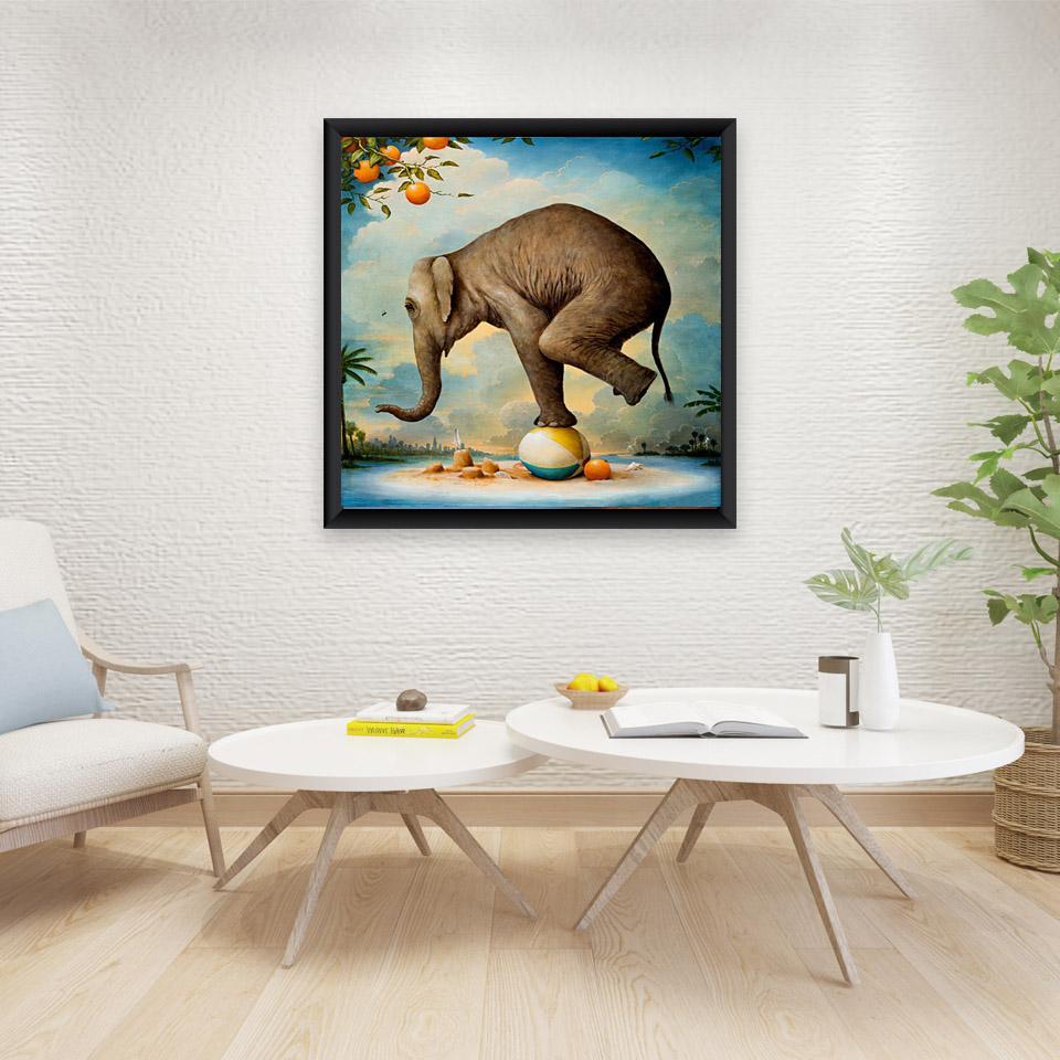 DIY Elephant 5D Diamond Painting  Full Round Drill Mosaic Animal Embroidery Cross Stitch Kits Wall Art Gift Home Decor