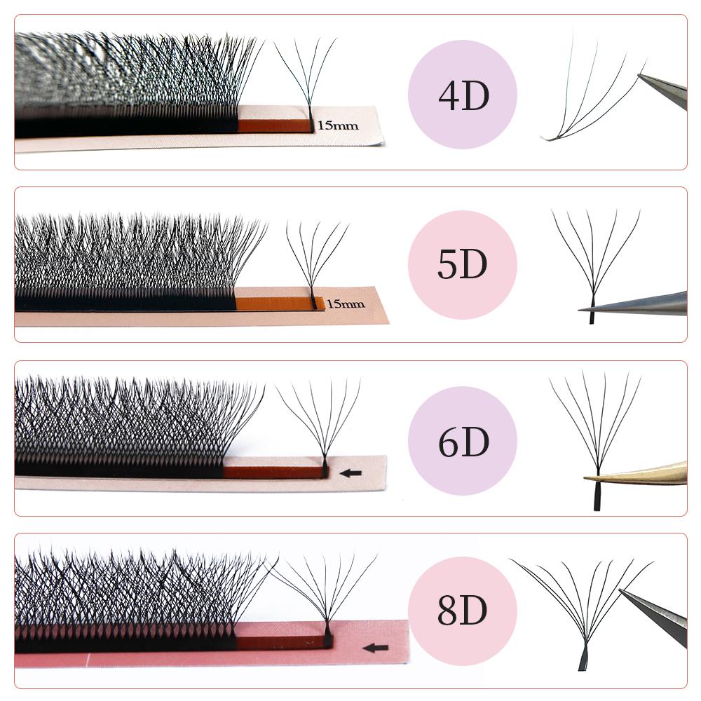 Goddess YY  W Shaped Lashes 2D 3D 4D 5D 6D 7D 8D Automatic Flowering Premade Fans Eyelashes Extensions Natural Individual Lashes