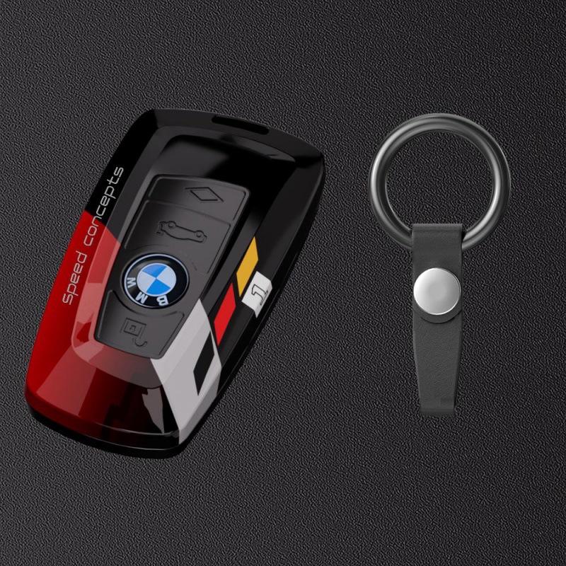 Applicable To BMW 5 Series Key Case New 3 Series Carbon Fiber Texture Key Case 7 Series Blade X5x6 Square X1x3 Shell Buckle
