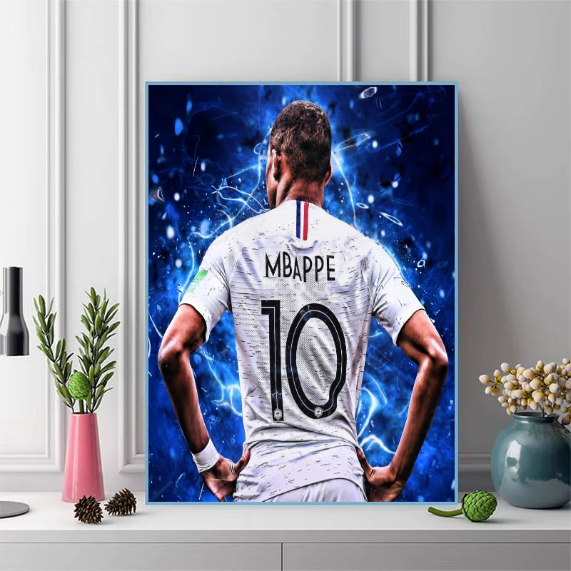 Mbappé Pattern 3pcs 100% Round Full Drill 5D DIY Diamond Painting Embroidery Cross Stitch Rhinestone Décor
