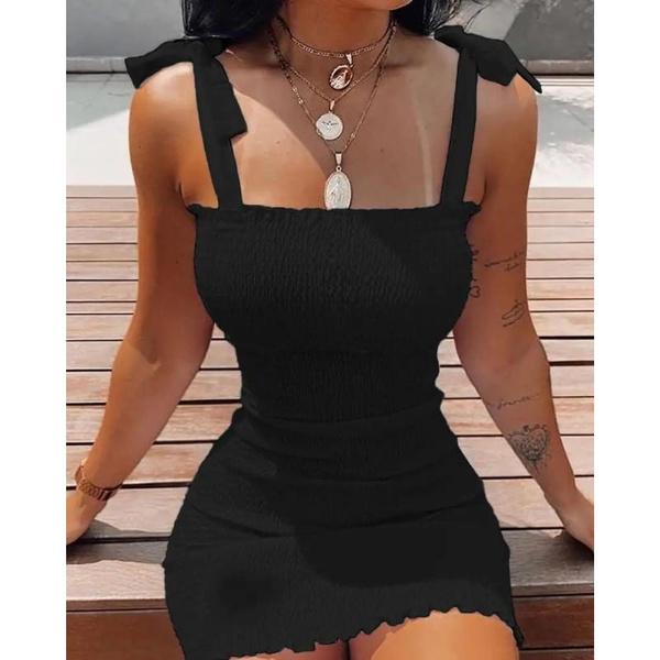 Frauen 2022 Sommer Ärmellose Sexy Kleid Hosenträger Rock Druck Taille Engen Kleid