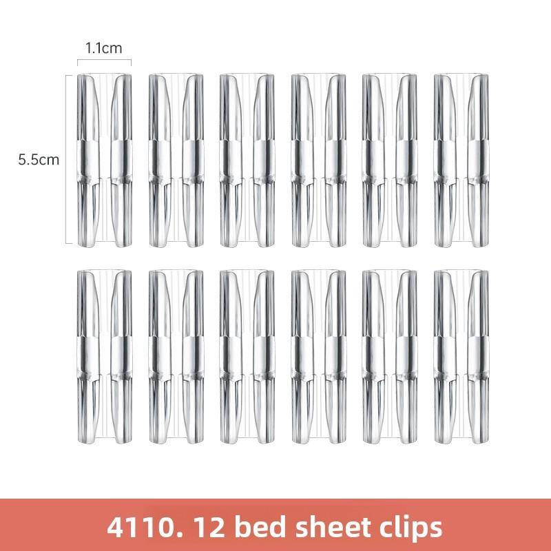6pcs Household Bed Sheet Securing Clip With Transparent Plastic For Bed Tool