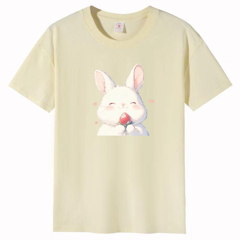 Fun Cat Print Short-sleeved T-shirt Women Summer New Loose Cotton Top Bottoming Shirt