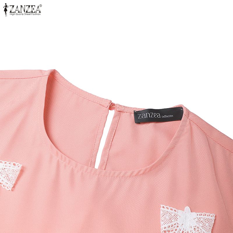 ZANZEA Women Casual Round Neck Loose Long Sleeve Muslim Dress