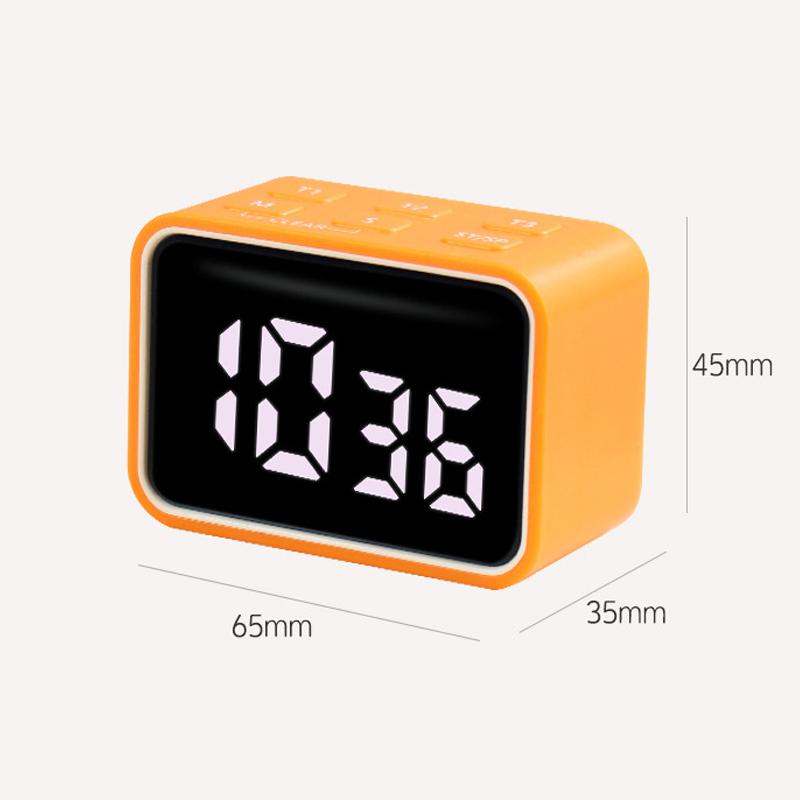 Mini Digital Kitchen Timer LED Visual Timer for Study Cooking Positive Countdown Alarm 3 Preset Time Home Charging Kitchen Timer